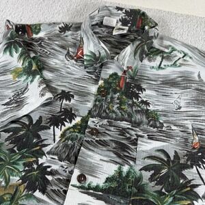 Vintage Kennington Hawaiian Shirt Mens‎ XLarge Short Sleeve Palm Trees Surf Camp